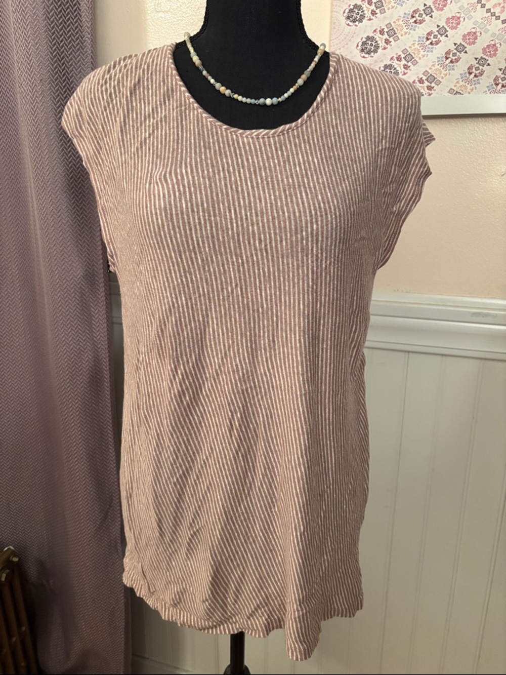 Striped Sleeveless Blouse